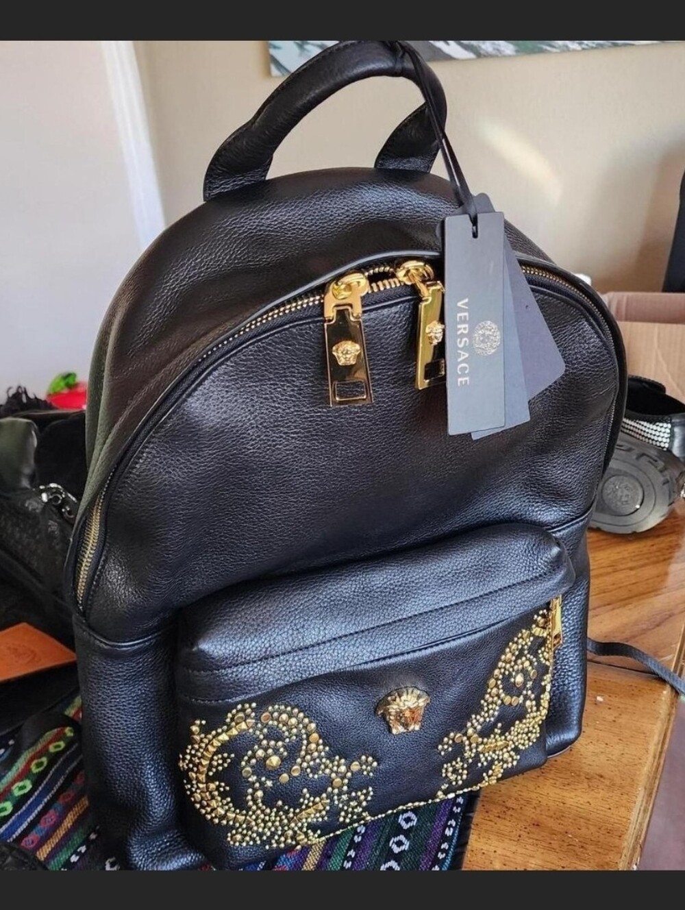 New Versace Leather Backpack (Cheaper On Depop)